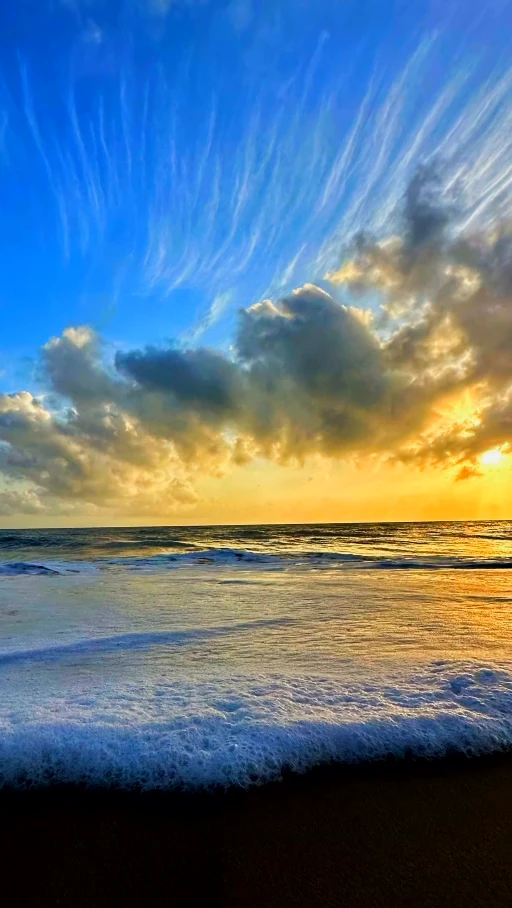 Golden light over the ocean
