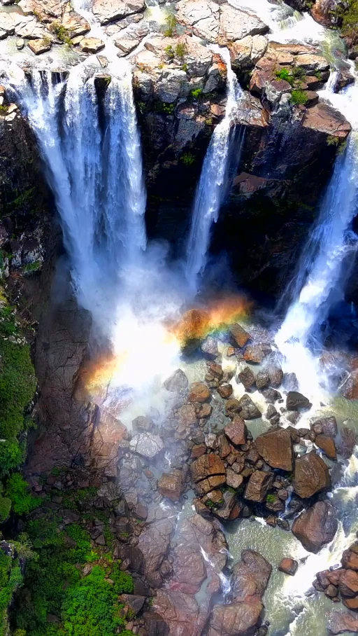 Waterfall and rainbow, from Narayan’s original footage